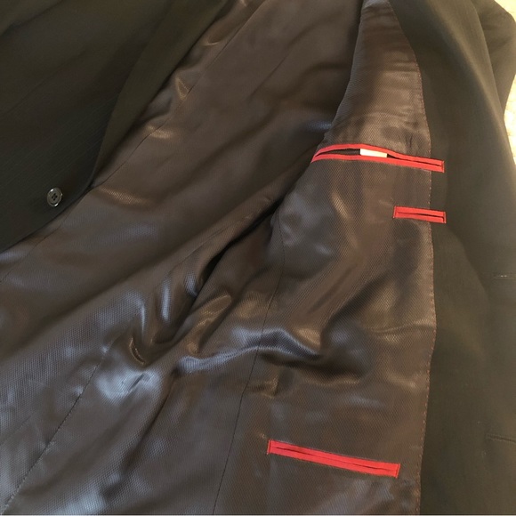 Alfani Men’s Black Sport Coat 100% Wool with Stripes - Picture 4 of 6